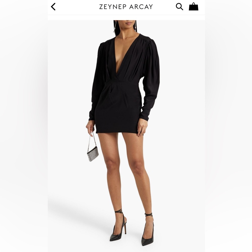 ZEYNEP ARCAY Elegant Black Long Sleeve Dress $1550 Size 0
